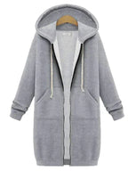 Dames lange hoodie cardigan - trendy casual wear