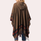 Wollen poncho - elegante dames winterwrap met franjes