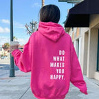 Oversized hoodie dames - motiverende print casual sweater - Bakkermode.nl