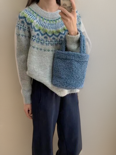 Scandinavische yoke truien - warme gebreide dames sweaters - Bakkermode.nl