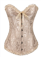 Brocade corset voor dames - verfijnd zwart corset met kantdetails