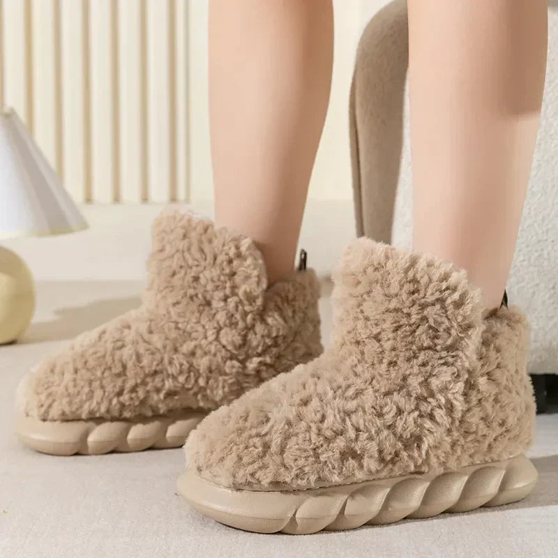 Faux fur slippers - dames huis slippers