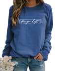 Dames sweatshirt met inspirerende quote - gezellige lange mouwen jumper voor casual dagelijks gebruik