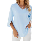 Dames v-hals blouse - casual chique top voor elke dag