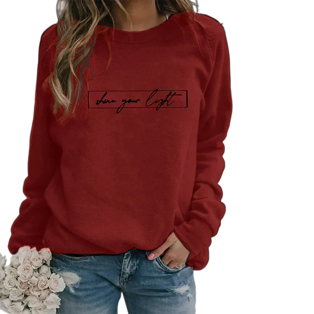 Dames sweatshirt met inspirerende quote - gezellige lange mouwen jumper voor casual dagelijks gebruik