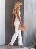 Dames kant jumpsuit - elegante backless ontwerp voor avondevents - tijdloze aanvulling