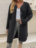 Langs teddyjas - damesoutwear met knopen en zakken