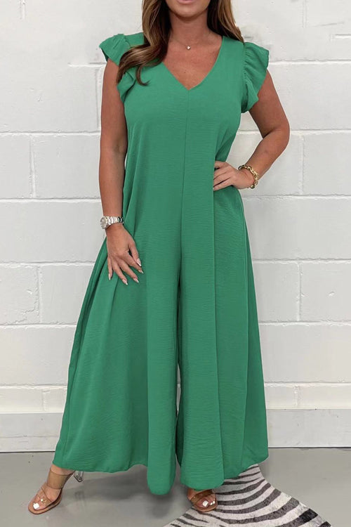 Maxi jurk voor dames met ruffle mouwen - elegante zomeroutfit voor tuinfeesten