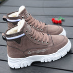 Hoge winterboots - dames sneakers met nepleren bontvoering