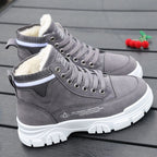Hoge winterboots - dames sneakers met nepleren bontvoering