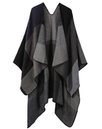 Poncho - stijlvolle oversized kleurblok poncho voor dames