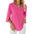 Dames v-hals blouse - casual chique top voor elke dag