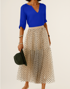 Stijlvolle midi-rok met stippen