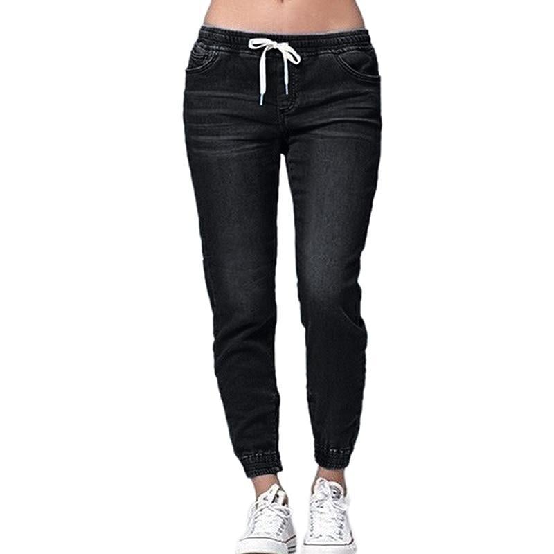 Dames jogger-stijl denimbroek - gezellige en stijlvolle casual jeans voor vrouwen