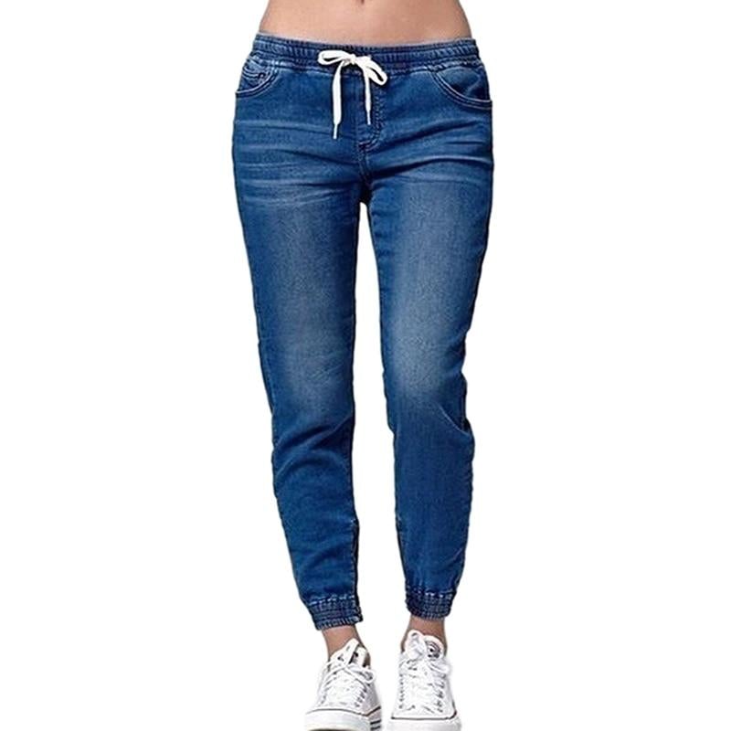 Dames jogger-stijl denimbroek - gezellige en stijlvolle casual jeans voor vrouwen