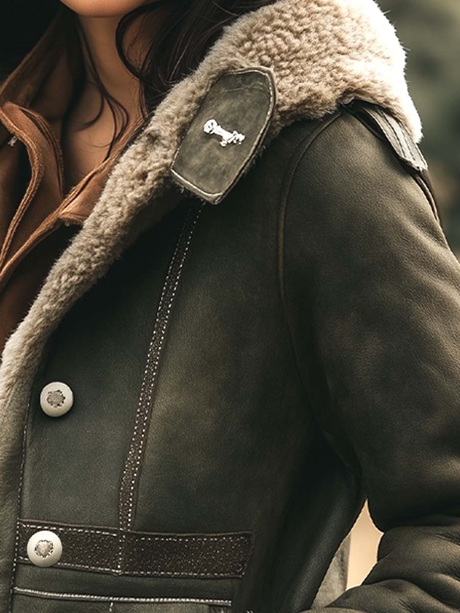 Dames retro suède jas - warme klassieke winterjas met luxe voering - Bakkermode.nl