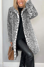 Leopardprint nepleer coat - stijlvolle dames winteroutdoor - Bakkermode.nl