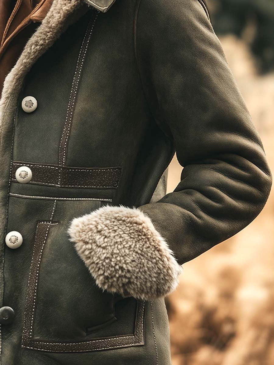 Dames retro suède jas - warme klassieke winterjas met luxe voering - Bakkermode.nl