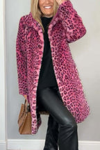 Leopardprint nepleer coat - stijlvolle dames winteroutdoor - Bakkermode.nl