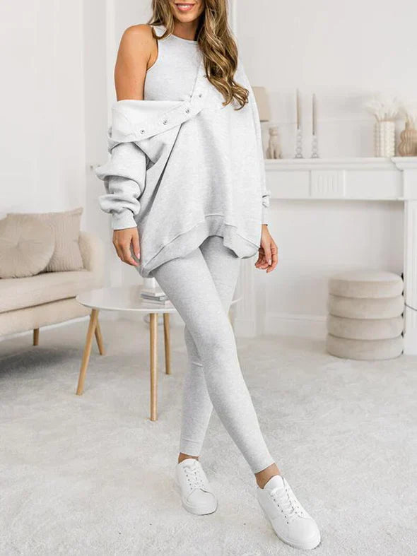 3-delige lounge set - trendy dames athleisure outfit