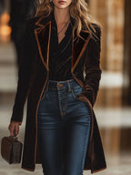 Velvet jas - elegante lange damesouterwear