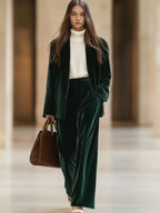 Velvet tailored suit - elegante blazer en broekset voor dames
