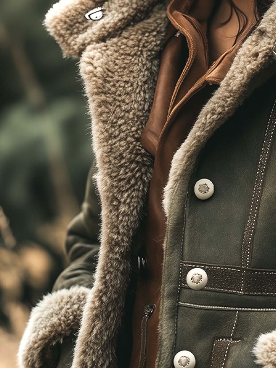 Dames retro suède jas - warme klassieke winterjas met luxe voering - Bakkermode.nl