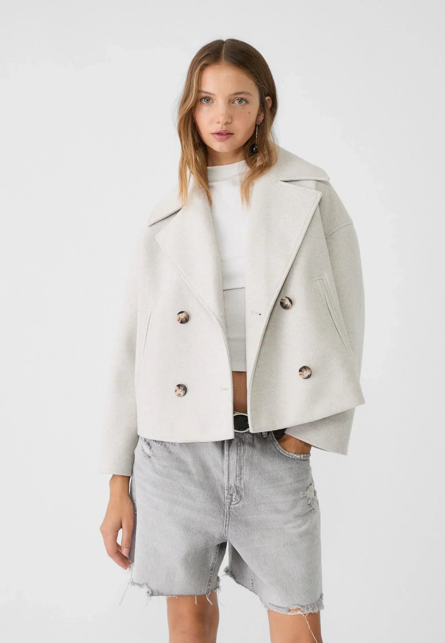 Dames cropped blazer - stijlvolle double-breasted tailored jacket voor kantoor en avonden