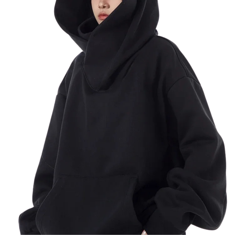 Oversized sweater - zwarte dames hoodie voor dagelijks comfort - Bakkermode.nl