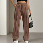 Dames hoge taille broek relaxed fit - veelzijdige casual stijl voor elke dag