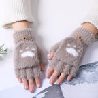 Vingerloze handschoenen - zachte bont dames handwarmers