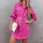 Dames corduroy overhemdjurk - casual elegante outfit voor elke gelegenheid