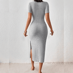 Dames gebreide midi jurk - elegante casual outfit voor elke gelegenheid