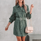 Dames corduroy overhemdjurk - casual elegante outfit voor elke gelegenheid