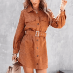 Dames corduroy overhemdjurk - casual elegante outfit voor elke gelegenheid