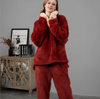 Fluffy pyjama set - dames ultra-zachte fleece slaapkleding