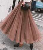 Tulle maxi rok - elegante hoge taille damesrok - Bakkermode.nl
