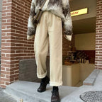 Dames corduroybroek met hoge taille - casual stijl in zachte stof voor elke dag