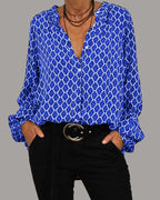 Dames geprinte blouse - button-up shirt