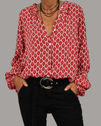 Dames geprinte blouse - button-up shirt