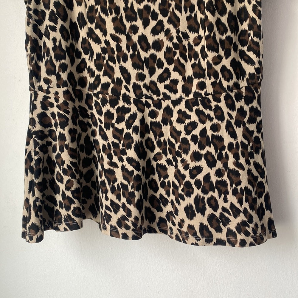 Elegante luipaardprint peplum blouse - Bakkermode.nl