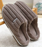 Warme pantoffels - comfortabele ribstof dames huis slippers met zachte voering