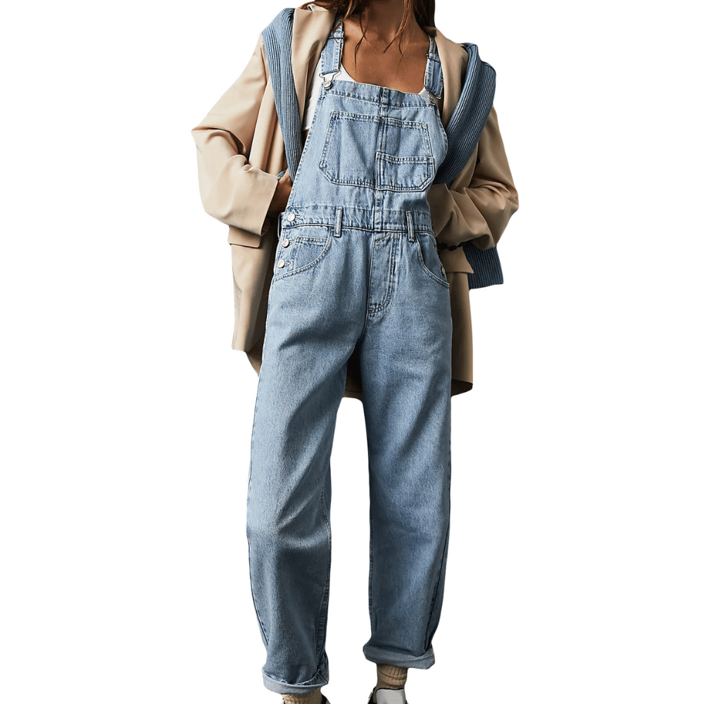 Dames denim dungarees casual overalls - ontspannen fit, veelzijdige stijl voor uitjes
