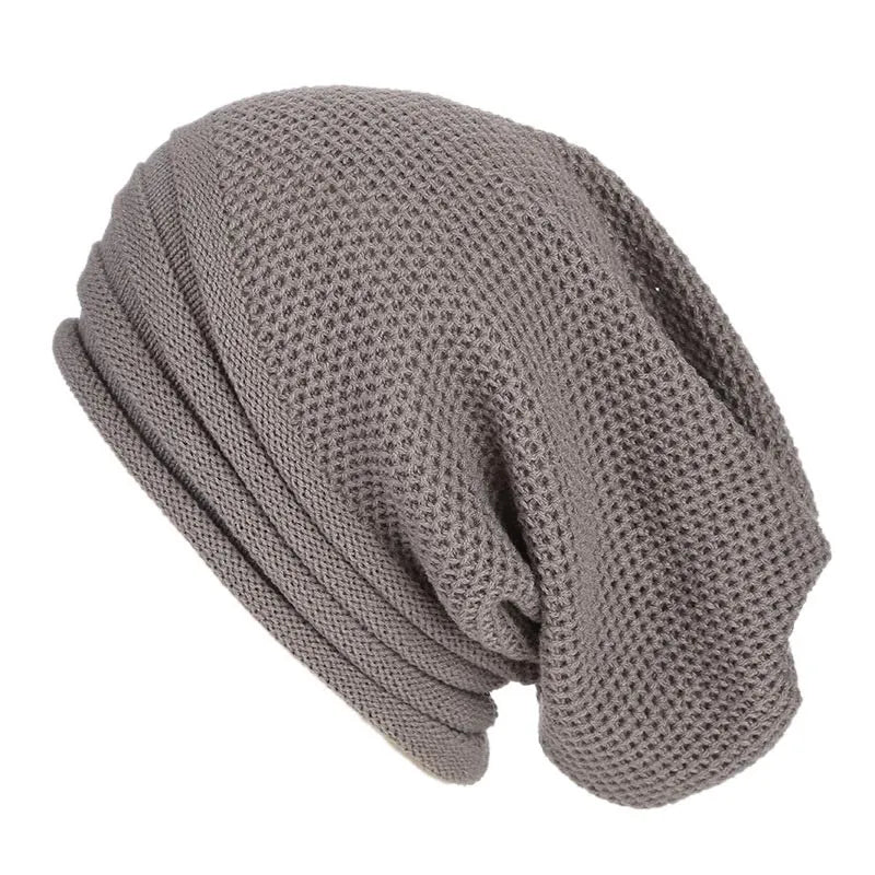 Gehaakte beanie muts - slouchy dames wintermuts