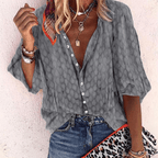 Damesluchtig casual top - elegante korte mouwen blouse voor lent/zomer, ademende stof, veelzijdige stijl