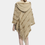 Khaki poncho - stijlvolle zachte wrap voor dames