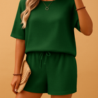 2-delige dames loungewear set - top en shorts voor relaxte momenten