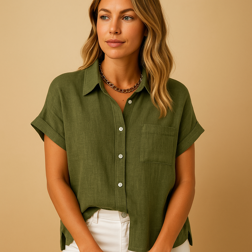 Lichte dames blouse met korte mouwen - casual zomertop voor elke dag