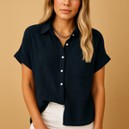 Dames lichte short sleeve blouse - casual everyday top voor de zomer
