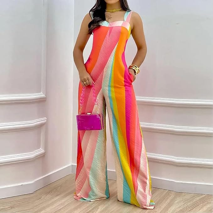 Dames jumpsuit met wijde pijpen - trendy zomerse outfit voor casual en avondkleding